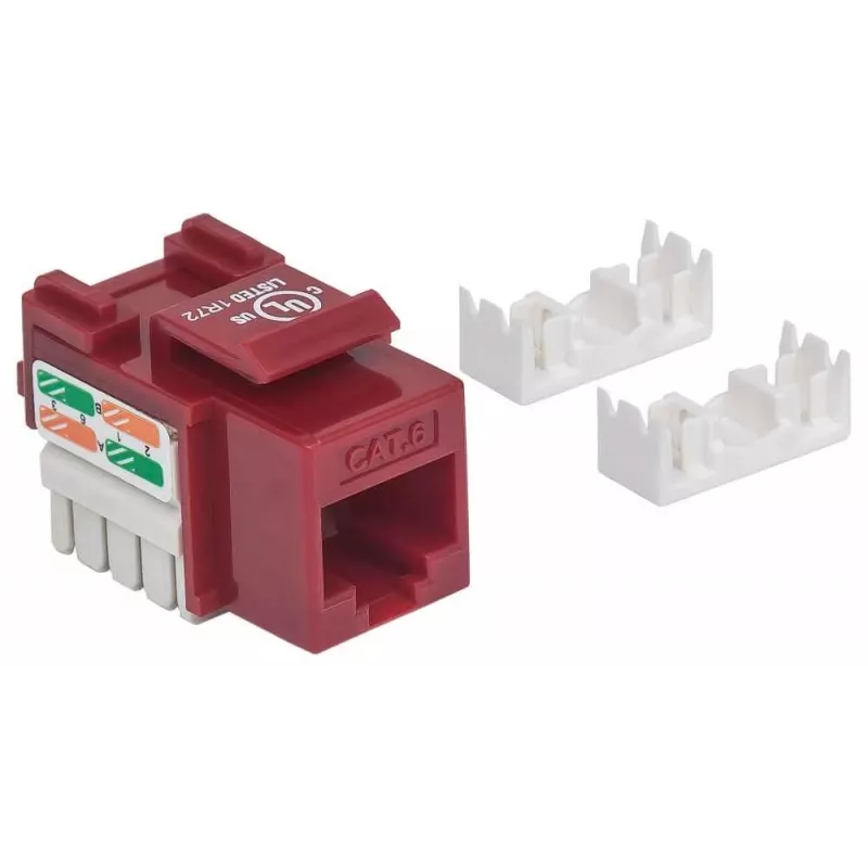 Keystone Jack Intellinet, Cat6, UTP, LSA, Vermelho