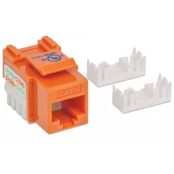 Keystone Jack Intellinet, Cat6, UTP, Punch-down, Laranja