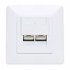 Tomada de parede RJ45 blindada Intellinet 2 portas Cat6 10G, montagem encastrada com moldura, STP, Branco sinal RAL9003