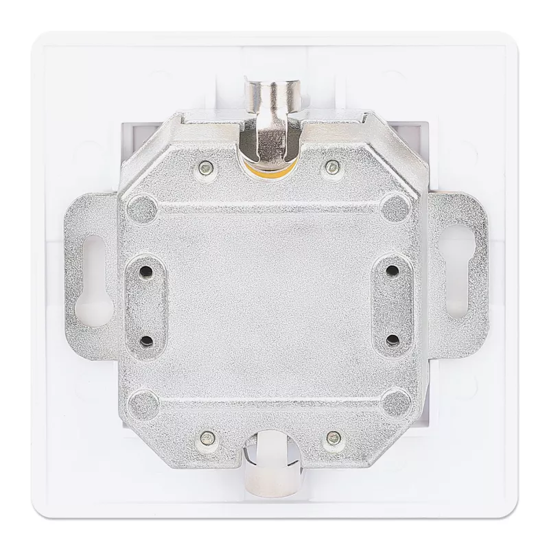 Tomada de parede RJ45 blindada Intellinet 2 portas Cat6 10G, montagem encastrada com moldura, STP, Branco sinal RAL9003