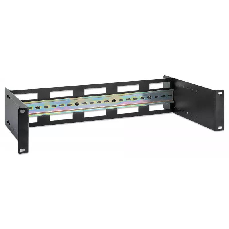 Intellinet 716345 Suporte para calha DIN de 19 polegadas com profundidade ajustável, 2U