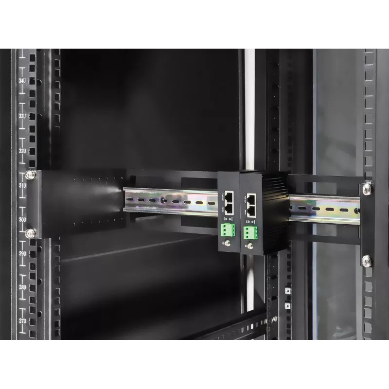 Intellinet 716345 Suporte para calha DIN de 19 polegadas com profundidade ajustável, 2U