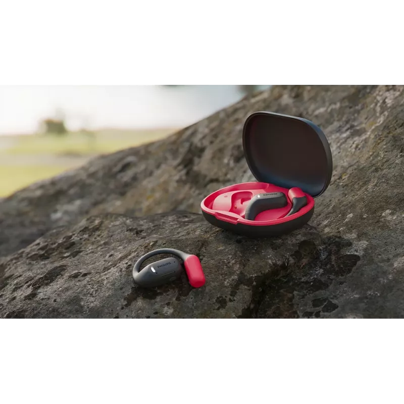 Philips Série 6000 TAA6709BK/00 Auscultadores/Headset True Wireless Stereo (TWS) Gancho de orelha Desporto Bluetooth Preto, Vermelho