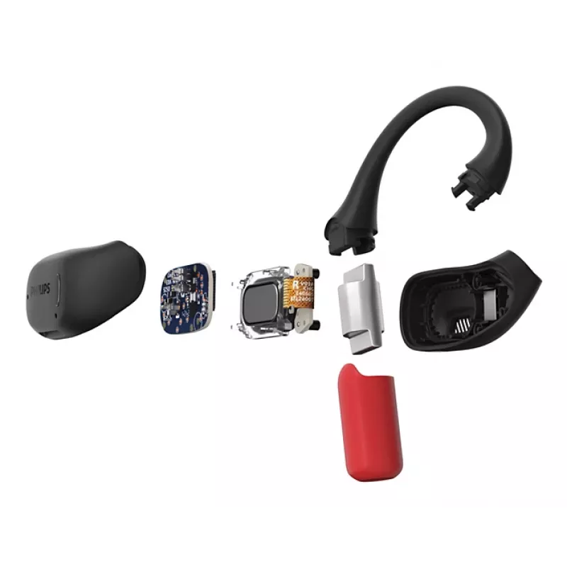 Philips Série 6000 TAA6709BK/00 Auscultadores/Headset True Wireless Stereo (TWS) Gancho de orelha Desporto Bluetooth Preto, Vermelho