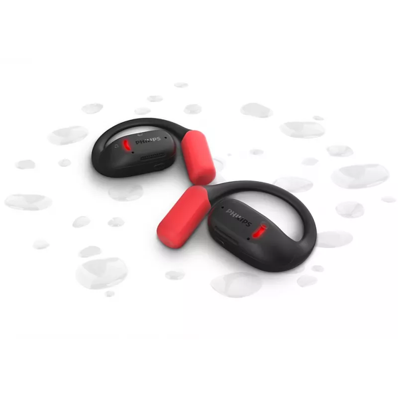 Philips Série 6000 TAA6709BK/00 Auscultadores/Headset True Wireless Stereo (TWS) Gancho de orelha Desporto Bluetooth Preto, Vermelho