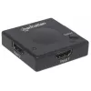 Manhattan Comutador HDMI 2 portas, 1080p, liga 2 fontes HDMI a 1 ecrã, comutação automática e manual (por botão), sem necessidade de alimentação externa, Preto, três anos de garantia