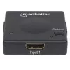 Manhattan Comutador HDMI 2 portas, 1080p, liga 2 fontes HDMI a 1 ecrã, comutação automática e manual (por botão), sem necessidade de alimentação externa, Preto, três anos de garantia