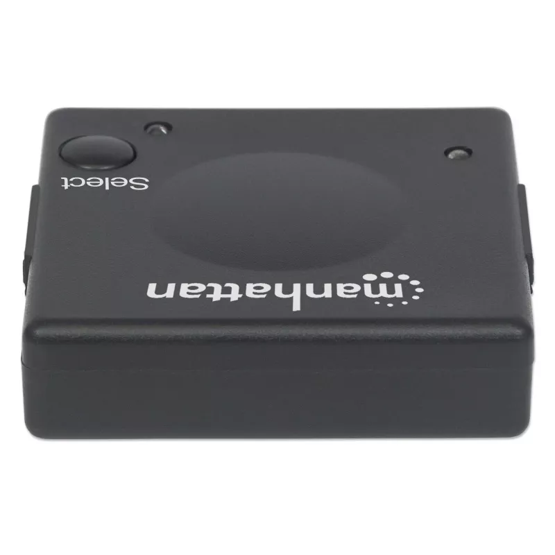 Manhattan Comutador HDMI 2 portas, 1080p, liga 2 fontes HDMI a 1 ecrã, comutação automática e manual (por botão), sem necessidade de alimentação externa, Preto, três anos de garantia