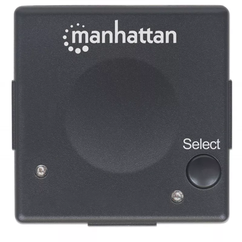 Manhattan Comutador HDMI 2 portas, 1080p, liga 2 fontes HDMI a 1 ecrã, comutação automática e manual (por botão), sem necessidade de alimentação externa, Preto, três anos de garantia