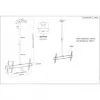 Suporte de teto Manhattan para televisores e monitores, para ecrãs: 37 a 75 polegadas, altura ajustável: 105-156 cm, compatibilidade VESA: todas entre 200x200 e 800x400 mm - verifique as dimensões dos quatro orifícios de fixação na parte traseira do ecrã para garantir que encaixa, máx. 50 kg, LFD, suporte