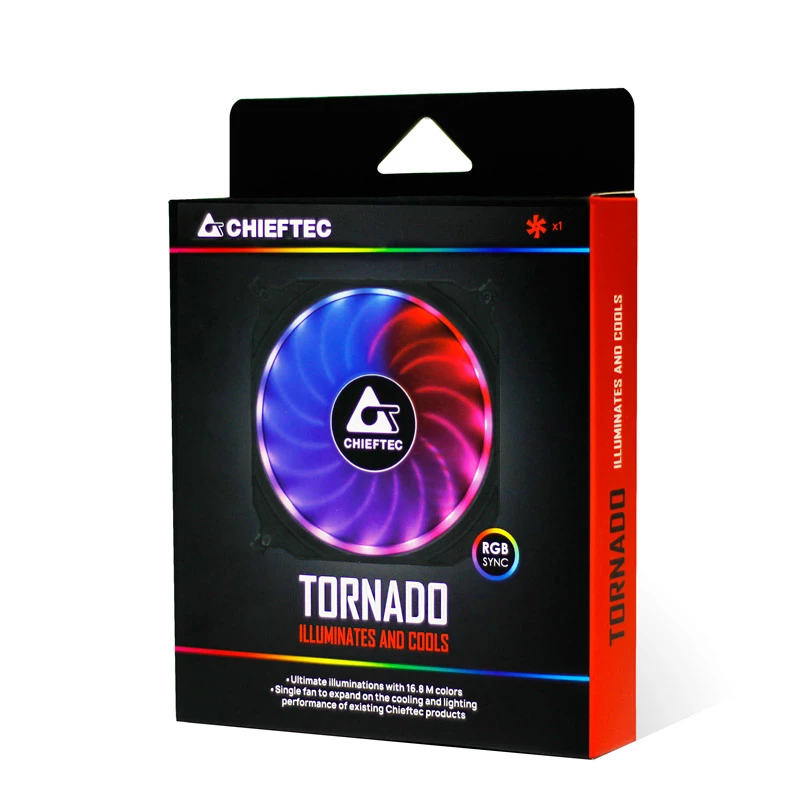 Sistema de arrefecimento para computador Chieftec CF-1225RGB ventoinha para caixa de computador 12 cm preta