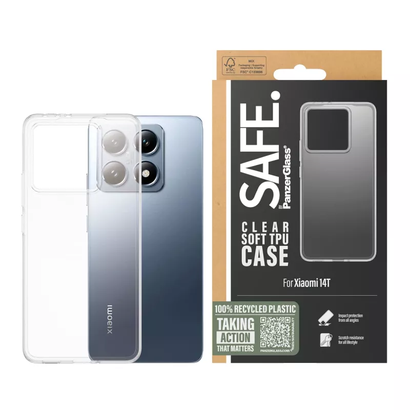 Capa TPU PanzerGlass SAFE. by ® transparente Xiaomi 14T