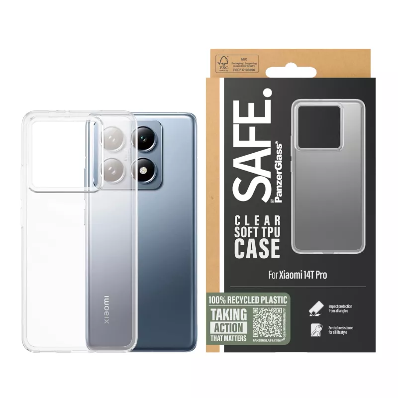Capa TPU PanzerGlass SAFE. by ® transparente Xiaomi 14T Pro