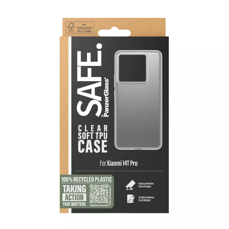 Capa TPU PanzerGlass SAFE. by ® transparente Xiaomi 14T Pro
