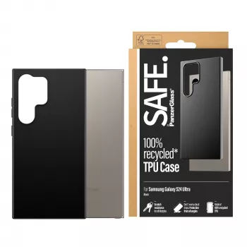 Capa TPU PanzerGlass SAFE Samsung Galaxy S24 Ultra preta transparente proteção
