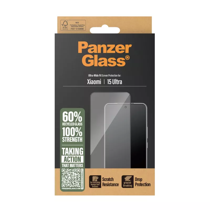 Proteção de ecrã PanzerGlass Xiaomi 15 Ultra Ultra-Wide Fit resistente a riscos e choques