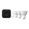 Philips Hue White and Colour Ambience Starterkit: 3 lâmpadas GU10 + interruptor de regulação + Bridge Pro