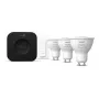 Philips Hue White and Colour Ambience Starterkit: 3 lâmpadas GU10 + interruptor de regulação + Bridge Pro