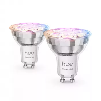 Philips Hue White and colour ambience Essential GU10 – projetor inteligente – 345 lm – 4,7 W – pack de 2