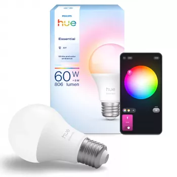 Lâmpada inteligente Philips Hue White and colour ambience Essential A60 – E27 – 806 lm – 8W