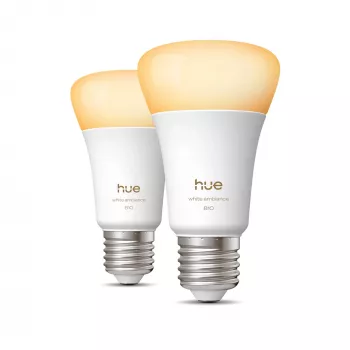 Lâmpada inteligente Philips A60 E27 — Bluetooth/Zigbee, 6 W, 810 lm, branco, pack de 2