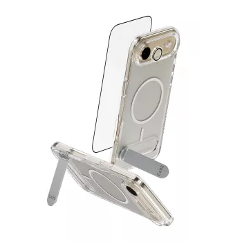 Conjunto de proteção PanzerGlass CARE 3-in-1 Feature Kick para iPhone Air — vidro temperado, PET, silicone, transparente