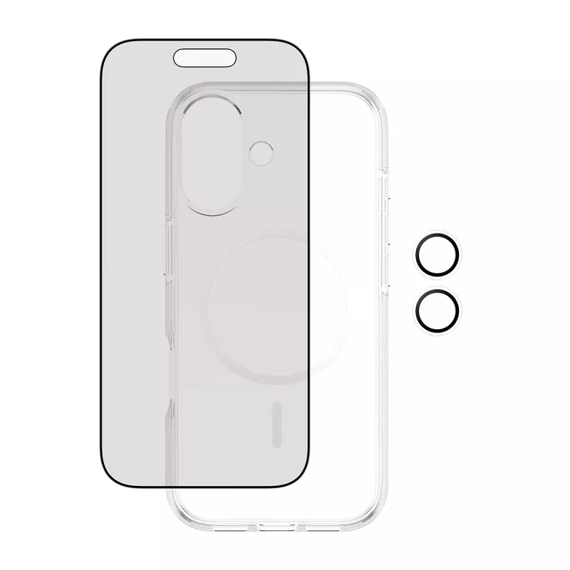 Capa de proteção PanzerGlass Case CARE para iPhone 17 com proteção de privacidade, funcionalidade 3-in-1