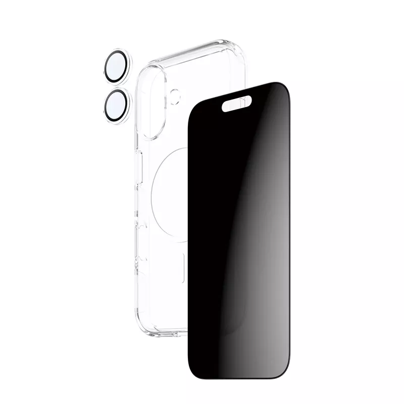 Capa de proteção PanzerGlass Case CARE para iPhone 17 com proteção de privacidade, funcionalidade 3-in-1