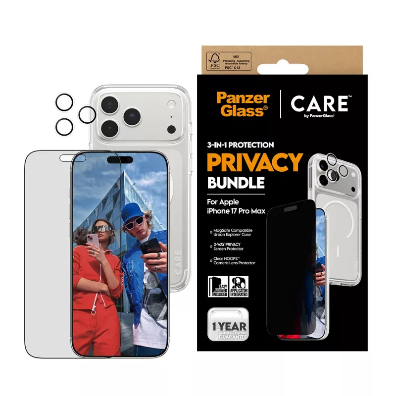 PanzerGlass ® | CARE by ® 3-in-1 Flagship Privacy conjunto iPhone 17 Pro Max