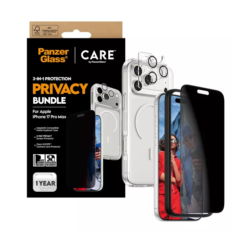 PanzerGlass ® | CARE by ® 3-in-1 Flagship Privacy conjunto iPhone 17 Pro Max