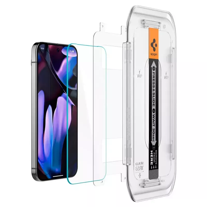 Spigen Glass protetor de ecrã EZ Fit GLAS.tR fino para Google Pixel 9 / 9 Pro