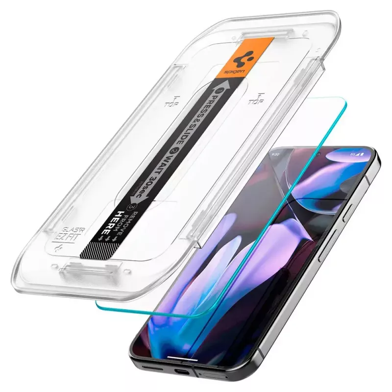 Spigen Glass protetor de ecrã EZ Fit GLAS.tR fino para Google Pixel 9 / 9 Pro