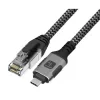 Cabo de rede TECHLY USB-C para Gigabit Ethernet RJ45, Cat6, 3 m, USB 3.2 Gen 1, F/UTP, preto