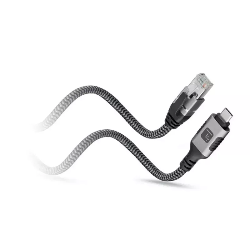 Cabo de rede TECHLY USB-C para Gigabit Ethernet RJ45, Cat6, 3 m, USB 3.2 Gen 1, F/UTP, preto
