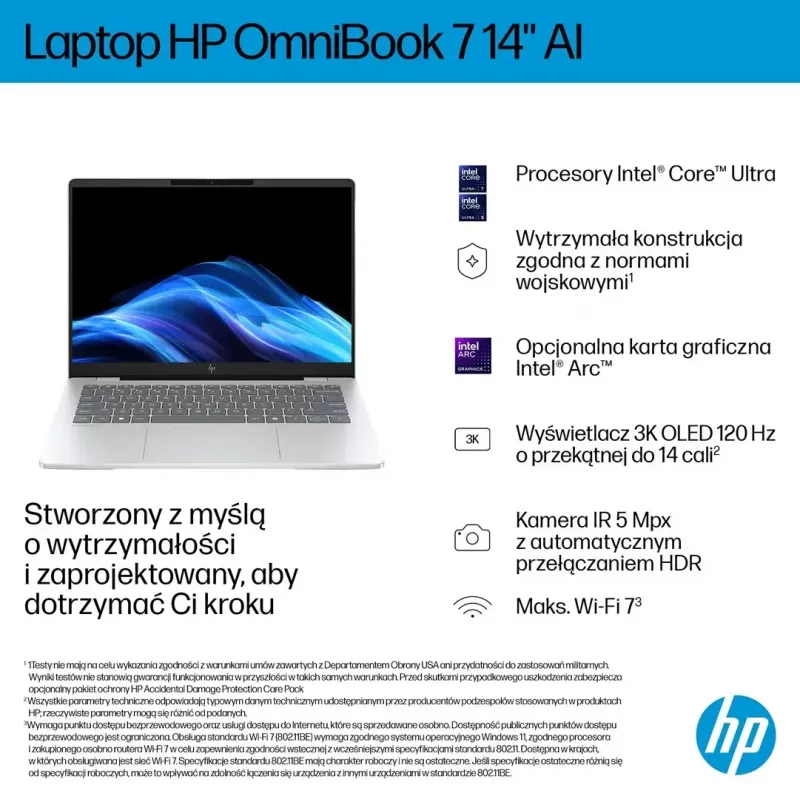 Portátil HP OmniBook 7 AI 14-fr0221nw 14 polegadas Ultra 5 225U 16GB 512GB Win11Home