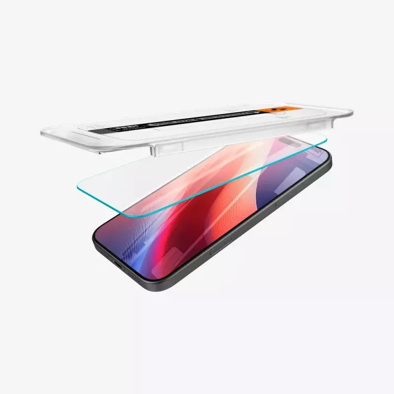 Spigen GLAS.tR EZ Fit Película protetora de vidro para iPhone 16 Pro Max / 17 Pro Max, pack de 2, transparente