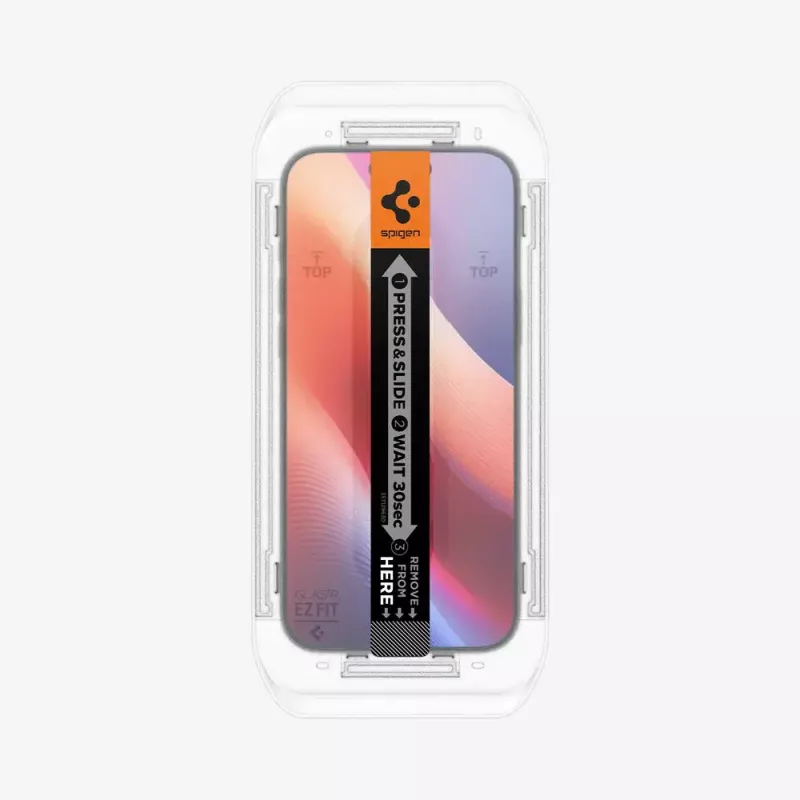 Spigen GLAS.tR EZ Fit Película protetora de vidro para iPhone 16 Pro Max / 17 Pro Max, pack de 2, transparente