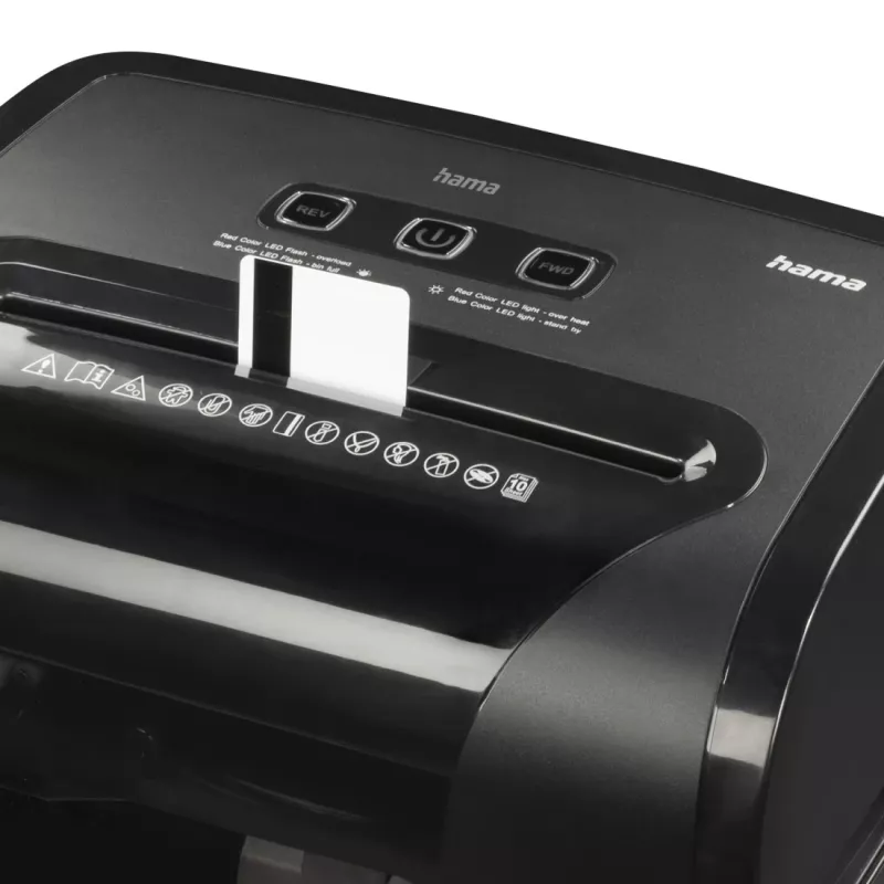 Destruidora de documentos Hama Prime M100 Micro-Cut 62 dB 22 cm Preto