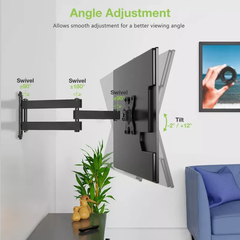 Techly suporte de parede para LCD LED 33-76,2 cm (13-30 polegadas) inclinável 2 articulações preto ICA-LCD 923B