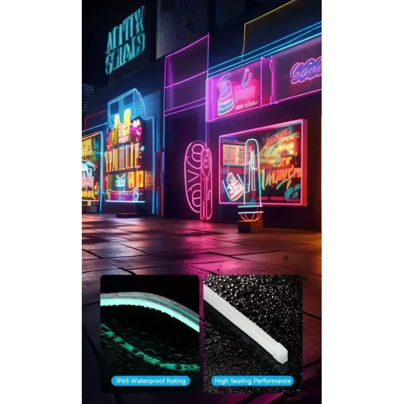 Luz néon LED Vention PAEWJ-EU 5 m, silicone, DC 12V, 72 LEDs/m, 15 W, IP65, comando IR