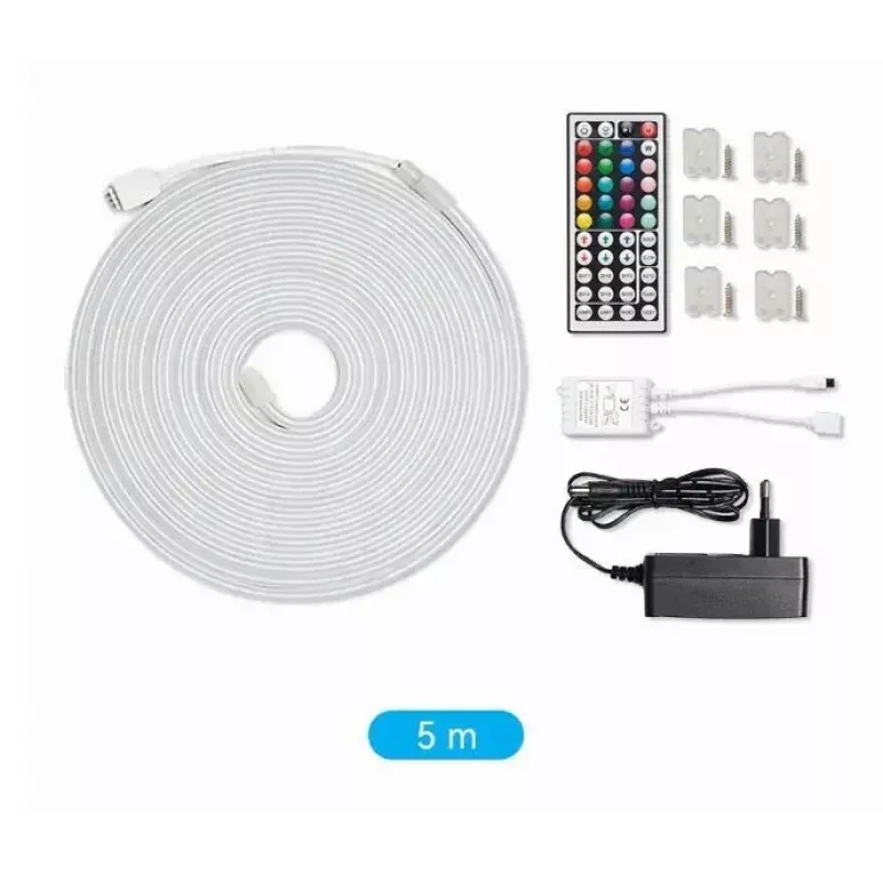 Luz néon LED Vention PAEWJ-EU 5 m, silicone, DC 12V, 72 LEDs/m, 15 W, IP65, comando IR