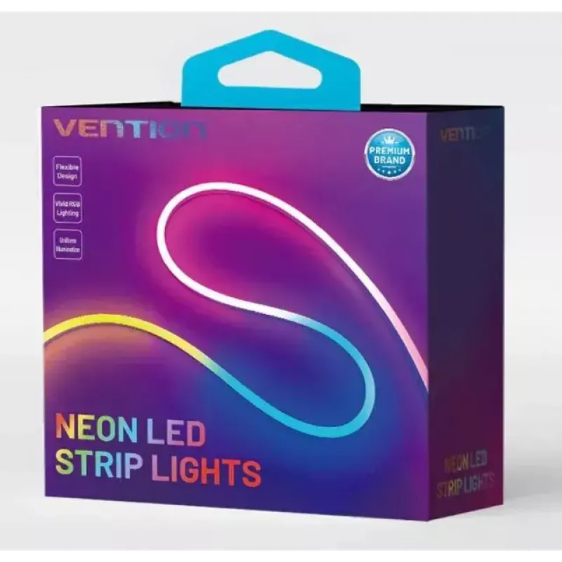 Luz néon LED Vention PAEWJ-EU 5 m, silicone, DC 12V, 72 LEDs/m, 15 W, IP65, comando IR