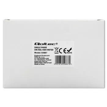Contador de eletricidade monofásico QOLTEC 50887 1 fase 230V LCD fino