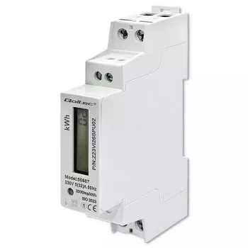 Contador de eletricidade monofásico QOLTEC 50887 1 fase 230V LCD fino