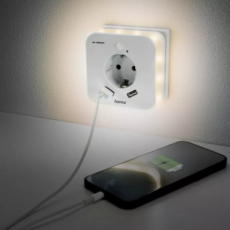 Luz noturna de encaixe Hama 00223507 branco quente LED 3000K