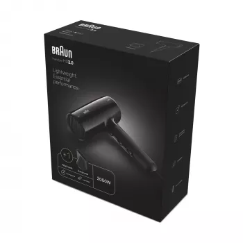 Secador de cabelo Braun HD2.0 2000W Preto cabo de 1,95 m