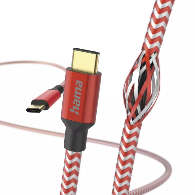 Cabo USB refletor Hama USB 2.0 1,5 m USB C Vermelho