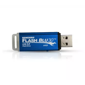 Kanguru FlashBlu30 SuperSpeed USB3.0 64 GB | Pen USB segura | Interruptor físico de proteção contra escrita | Compatível com Windows 
