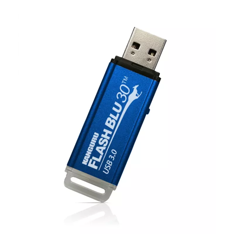 Kanguru FlashBlu30 SuperSpeed USB3.0 64 GB | Pen USB segura | Interruptor físico de proteção contra escrita | Compatível com Windows 