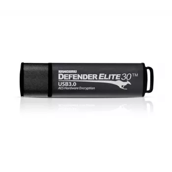 Kanguru Defender Elite30™ USB 3.0 64 GB | Pen USB segura | Certificada FIPS 197, encriptação de hardware AES de 256 bits (modo XTS) | Conforme TAA |